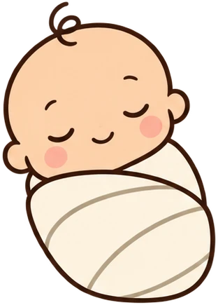 A peacefully sleeping illustrated baby / 安睡的宝宝插画
